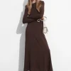 Discount & Other Stories Robe Longue à Dos Ouvert Marron