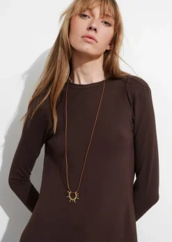 Discount & Other Stories Robe Longue à Dos Ouvert Marron