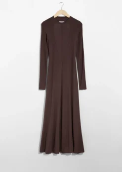 Discount & Other Stories Robe Longue à Dos Ouvert Marron