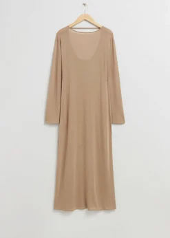 Shop & Other Stories Robe Longue à Encolure Bateau Beige moyen