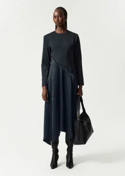 Clearance & Other Stories Robe Longue à Ourlet Asymétrique Bleu marine