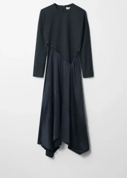 Clearance & Other Stories Robe Longue à Ourlet Asymétrique Bleu marine
