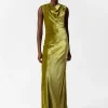 Best & Other Stories Robe Longue Drapée En Velours Olive