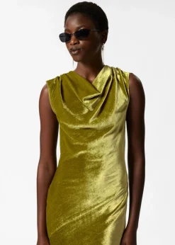 Best & Other Stories Robe Longue Drapée En Velours Olive