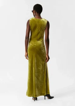 Best & Other Stories Robe Longue Drapée En Velours Olive