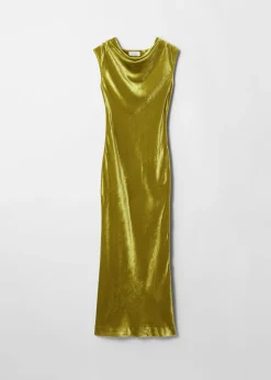 Best & Other Stories Robe Longue Drapée En Velours Olive
