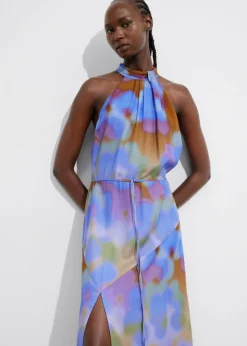 Shop & Other Stories Robe Longue Imprimée à Dos Nu Imprimé bleu