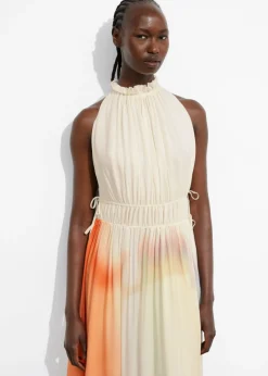 Hot & Other Stories Robe Longue Sans Manches Crème/Orange/Lilas