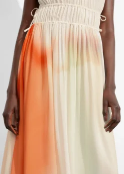 Hot & Other Stories Robe Longue Sans Manches Crème/Orange/Lilas