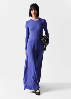 Discount & Other Stories Robe Longue Transparente Bleu