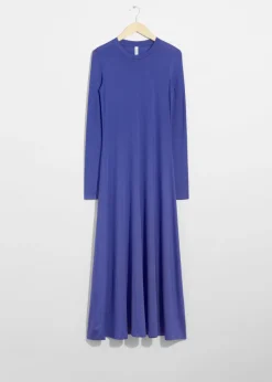 Discount & Other Stories Robe Longue Transparente Bleu