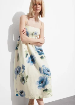 Sale & Other Stories Robe Midi à Bretelles Motifs fleuris lilas