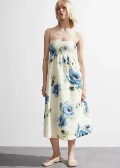 Sale & Other Stories Robe Midi à Bretelles Motifs fleuris lilas