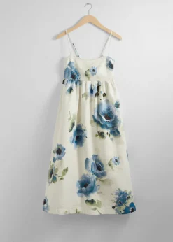 Sale & Other Stories Robe Midi à Bretelles Motifs fleuris lilas