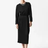 Online & Other Stories Robe Midi à Dos Ouvert Noir