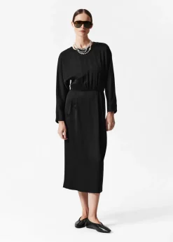 Online & Other Stories Robe Midi à Dos Ouvert Noir