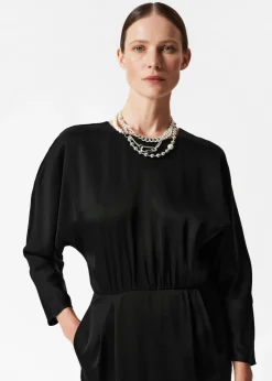 Online & Other Stories Robe Midi à Dos Ouvert Noir