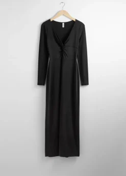Outlet & Other Stories Robe Midi à Détail Torsadé Noir