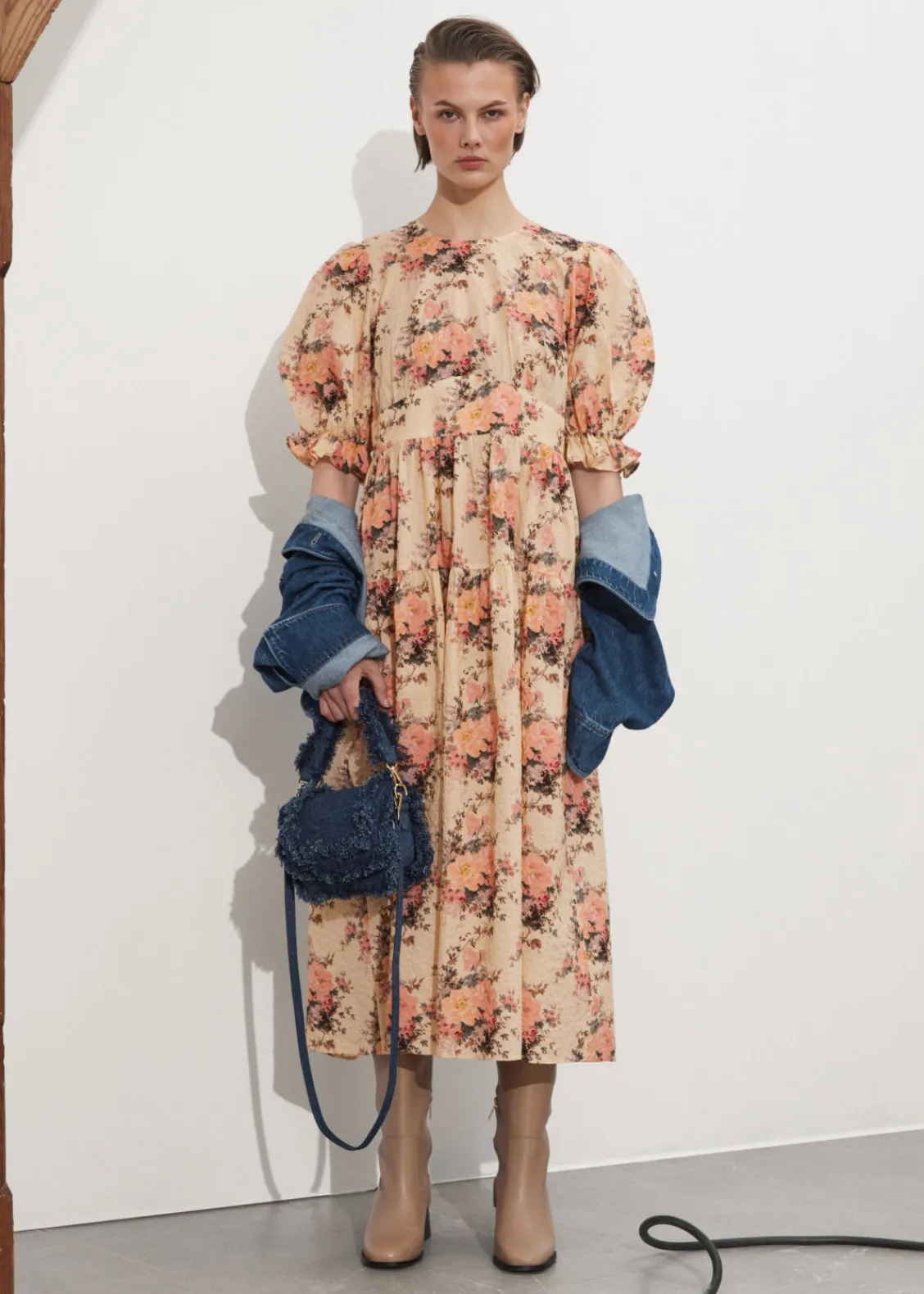 Sale & Other Stories Robe Midi à Manches Ballon