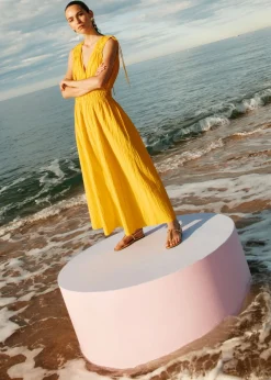 Shop & Other Stories Robe Midi à Nouer Jaune