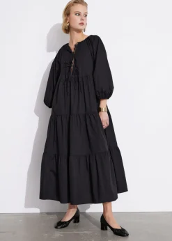 Fashion & Other Stories Robe Midi à Plusieurs Niveaux Avec Liens à Nouer