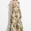 Online & Other Stories Robe Midi à Plusieurs Niveaux Avec Liens à Nouer