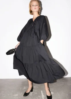 Fashion & Other Stories Robe Midi à Plusieurs Niveaux Avec Liens à Nouer
