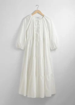 Fashion & Other Stories Robe Midi à Plusieurs Niveaux Avec Liens à Nouer