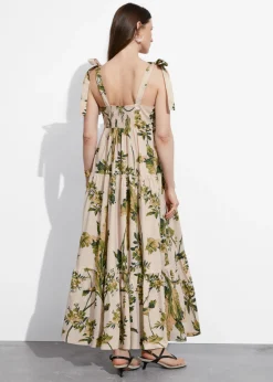 Online & Other Stories Robe Midi à Plusieurs Niveaux Avec Liens à Nouer