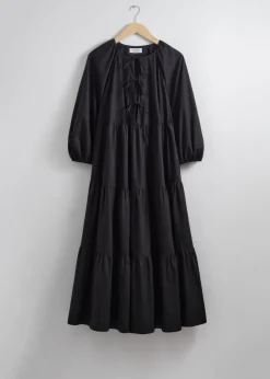 Fashion & Other Stories Robe Midi à Plusieurs Niveaux Avec Liens à Nouer