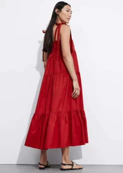 Online & Other Stories Robe Midi à Plusieurs Niveaux Avec Liens à Nouer