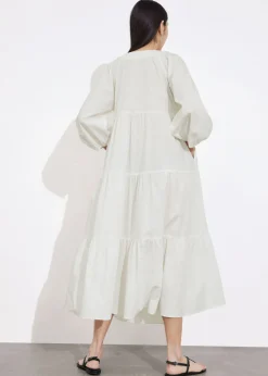 Fashion & Other Stories Robe Midi à Plusieurs Niveaux Avec Liens à Nouer