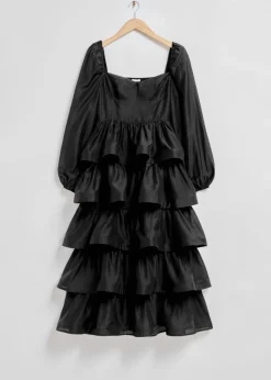 Flash Sale & Other Stories Robe Midi à Volants Noir