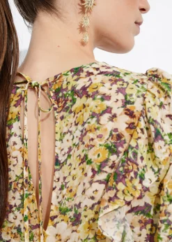 Sale & Other Stories Robe Midi à Volants Imprimé jaune