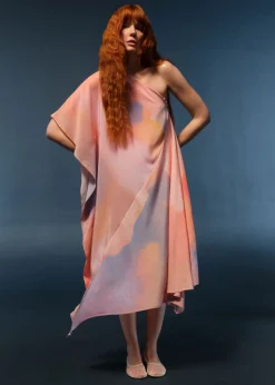 Outlet & Other Stories Robe Midi Asymétrique Imprimé orange