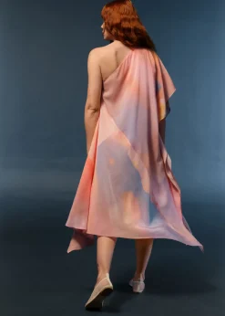 Outlet & Other Stories Robe Midi Asymétrique Imprimé orange