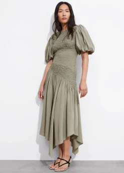 Fashion & Other Stories Robe Midi Asymétrique à Smocks