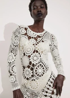 Shop & Other Stories Robe Midi Asymétrique En Crochet Blanc
