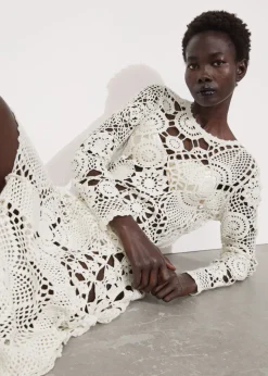 Shop & Other Stories Robe Midi Asymétrique En Crochet Blanc