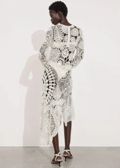 Shop & Other Stories Robe Midi Asymétrique En Crochet Blanc