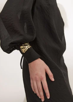 Hot & Other Stories Robe Midi Avec Liens Aux Poignets Noir