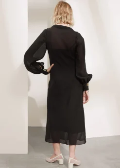 Hot & Other Stories Robe Midi Avec Liens Aux Poignets Noir