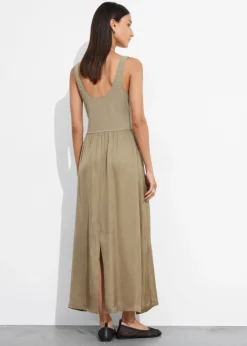 Clearance & Other Stories Robe Midi Bicolore Sans Manches Taupe