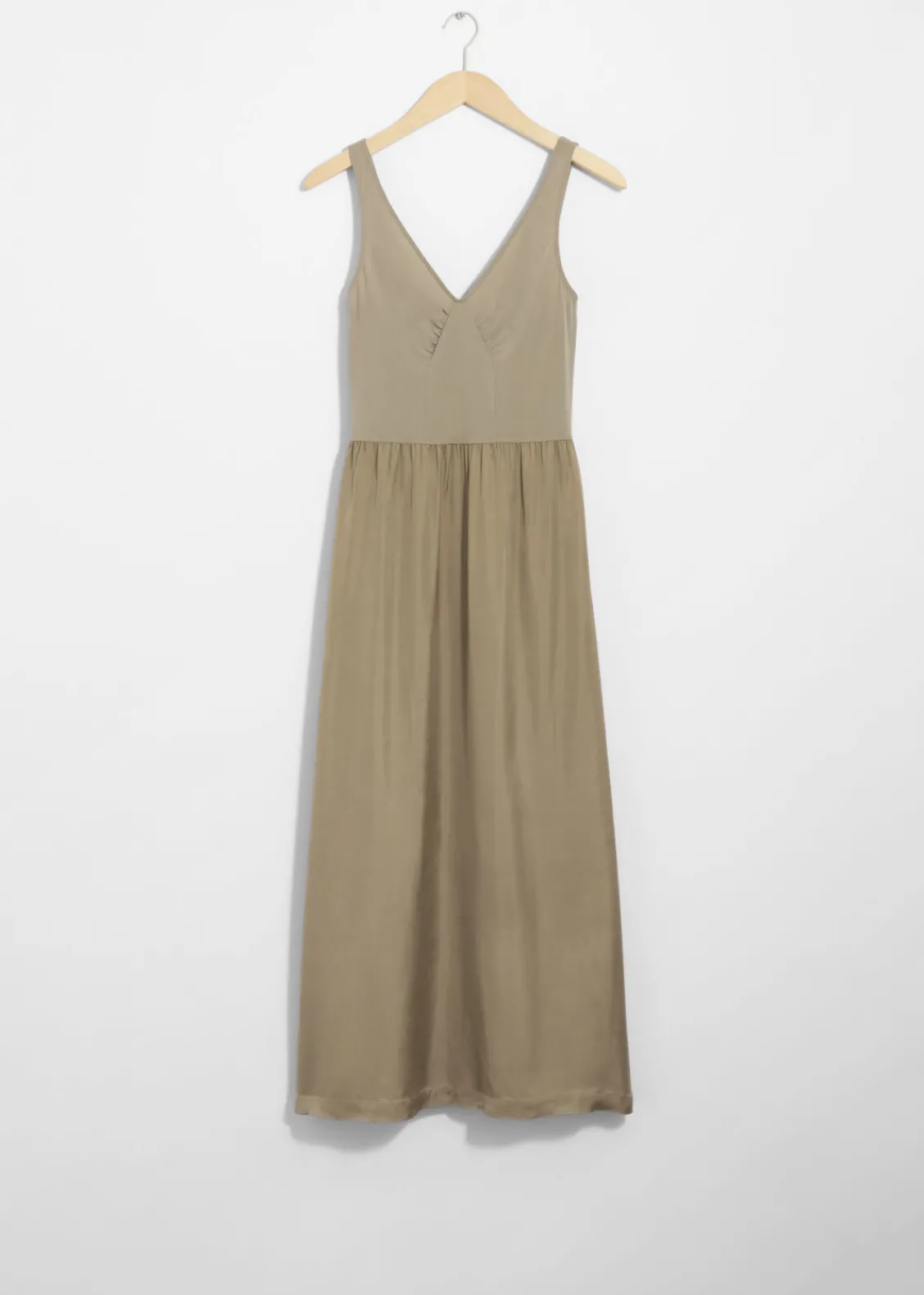 Clearance & Other Stories Robe Midi Bicolore Sans Manches Taupe