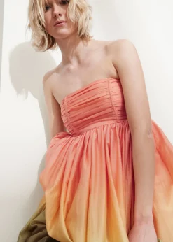Fashion & Other Stories Robe Midi Boule à Bustier Rose/Orange/Vert
