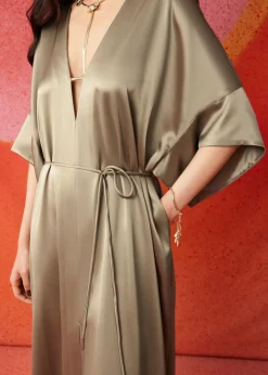 Outlet & Other Stories Robe Midi Ceinturée Décontractée Taupe