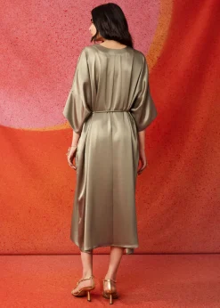 Outlet & Other Stories Robe Midi Ceinturée Décontractée Taupe