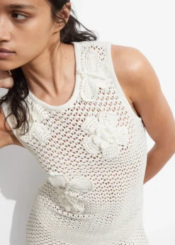 Shop & Other Stories Robe Midi Crochetée à Franges Blanc