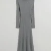 Cheap & Other Stories Robe Midi Côtelée Et évasée Gris