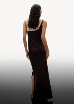 Hot & Other Stories Robe Midi Drapée En Soie Marron